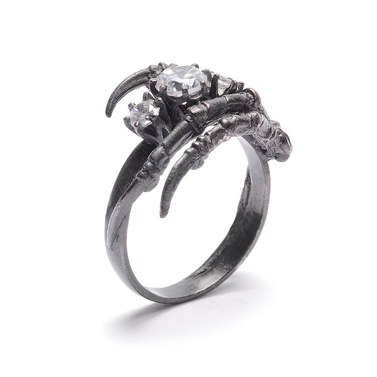 Julia Deville Claw Ring 3 Stones Florafauna