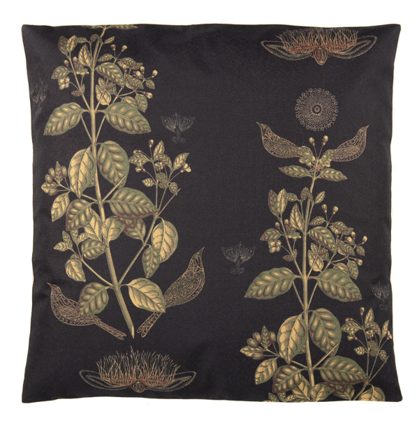 Miranda Brown Cushion Cover - Ramarama in Black