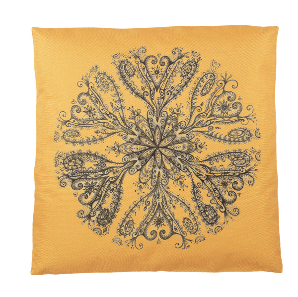 Miranda Brown Cushion Cover - Flower of life in Gold